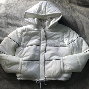 White Reflective Puffer Jacket